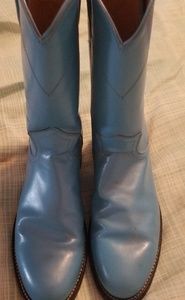 Justins teal round toe boots